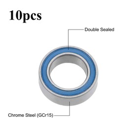 TOP-VIGOR 10Pcs MR85-2RS Deep Groove Ball Bearings, Z2 5mm x 8mm x 2.5mm Double Sealed Industrial Bearings, Chrome Steel Skateboard Bearings for Electrical Instrument Equipment, Blue
