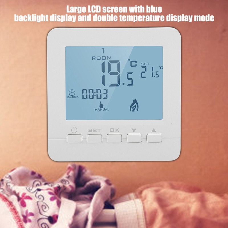 Programmable Thermostat Digital LCD Display Smart Temperature Controller 5A