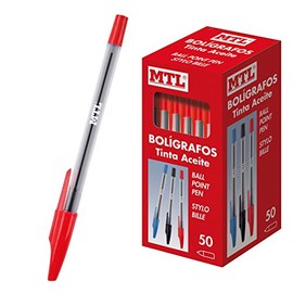 MTL Dohe 1 mm Hooded Ballpoint Pen - Red (Pack of 50)
