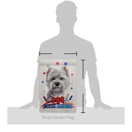 Breeze Decor Patriotic White Westie Garden Flag Set Mailbox Hanger Dog Puppy Spoiled Paw Canine Fur Pet Nature Farm Animal Creature House Banner Small Yard Gift Double-Sided, Made in USA