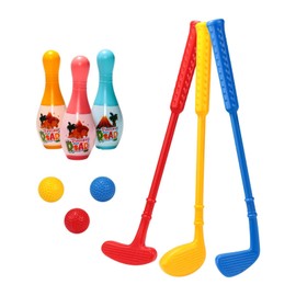 Colcolo Kids Golf Set Golf Club Set Sport Toys Bowling Play Set Children Golf Bowling Toys for Kids Ages 3 4 5 6 7 8 Years Old Gift