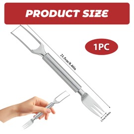 wilcractk 2-in-1 Watermelon Cutter, Melon Slicer, Stainless Steel, Double Head Fruit Fork for Kitchen, Camping, Family Celebrations (1 Piece)