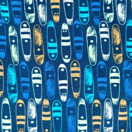 ROCK ATOLL Pantalones cortos cómodos sueltos y relajados de punto de algodón suave para hombre, Impresión de tabla de surf azul, Small