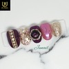 Purple mother-of-pearl handmade nail tips - Short Round Square /