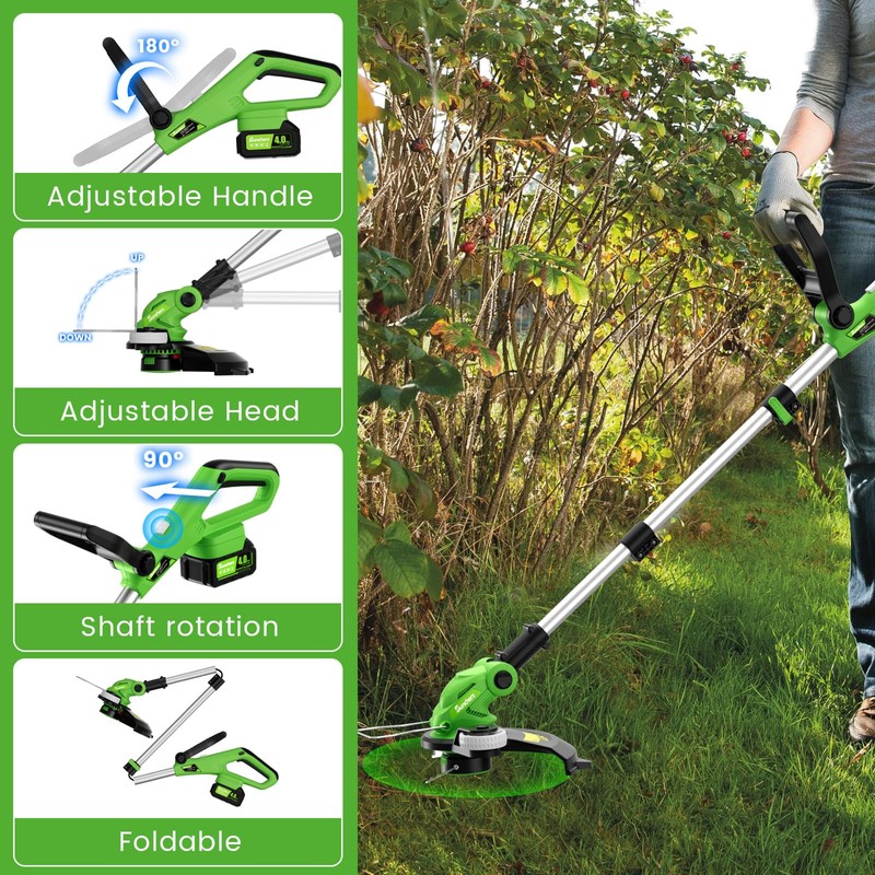 20V 12" Cordless String Trimmer With 2 X 4.0ah Battery
