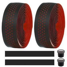 MOCNT Bicycle Handlebar Tape Breathable Cycling Bike Handlebar Tape PU EVA Handle Bar Grip Wrap Tapes Comfort Non Slip Shock Absorbent Road Bike Handlebar Drop Bar Tape Red