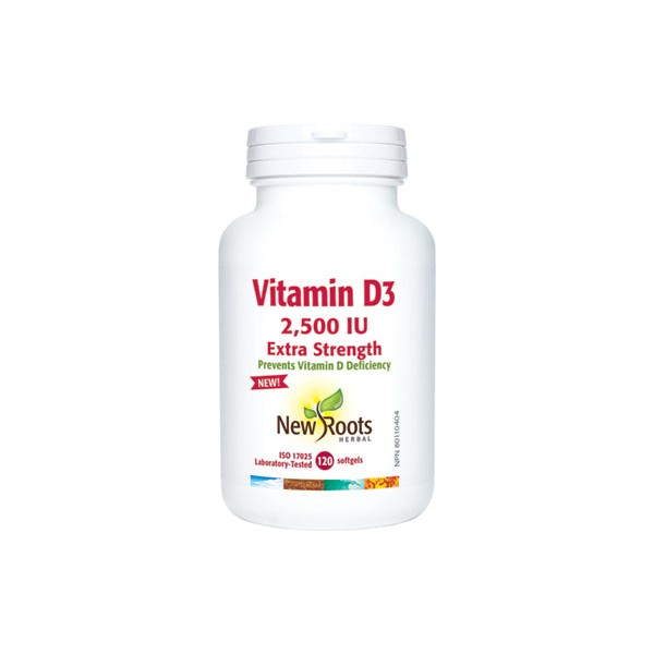 New Roots Vitamin D3 2,500 IU Extra Strength, 120 softgels