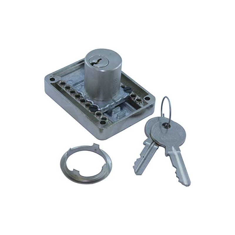 JuNie 2828 Cylinder Box Lock BN 0102, Cylinder Brass Plated