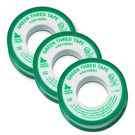 Gasoila Green PTFE Thread Seal Tape – Professional-Grade, 1/2 Inch x 260 Inch, High-Density Thread Tape for Oxygen Lines – Leak-Proof Seal, Non-Toxic, 3 Pack