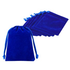 Shintop 10pcs Velvet Drawstring Bags, Velvet Pouches for Jewelry Gift Packaging (Blue)