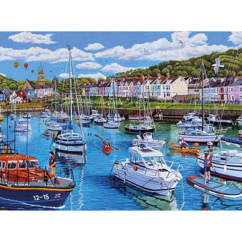 Gibsons Aberaeron Cardigan Bay 1000 Piece Jigsaw Puzzle Boats Wales