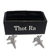 Thot Ra Mancuernillas Para Hombre De Figura De Caduceo Simbolo