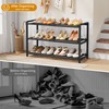 Gewudraw 3 Tier Expandable Shoe Rack, Adjustable Heavy Duty Metal