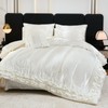 Dreamwaka White Comforter Set with Satin Sheet Set King 8