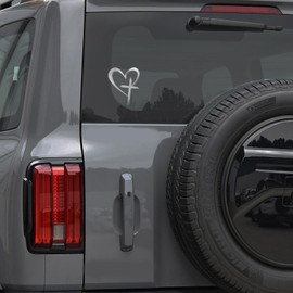 QZTYTY Love Cross Sticker Decal, Car Stickers and Decals, Decal Vinyl Sticker, Universal Car Accessories Exterior Decoration Cross Stickers Christian Compatible with Notebook, Car, Window (Silver)