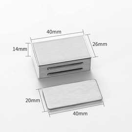 2 Pack Magnetic Door Catch Cabinet Magnet Latch Magnet Cabinet Door Catch Magnetic Stainless Steel Heavy Duty Cabinet Catch Adhesive Magnetic Door Catch(Medium, Silver)