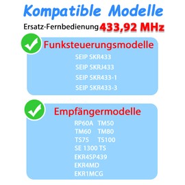 Selridasia 433.92MHz Garage Opener Remote Control Replacement for SEIP Handheld Transmitter SKR433-3, SKR433-1, SKRJ433