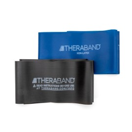TheraBand 20381 Juego de Bandas de Resistencia, elásticas sin látex para Ejercicios, Azul y Negro