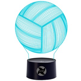 3D Optical Illusion Night Light - 7 LED Color Changing Lamp - Cool Soft Light Safe for Kids - Solution for Nightmares - Volleyball