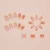 Short Press on Nails Almond Flower Fake Nails with Designs