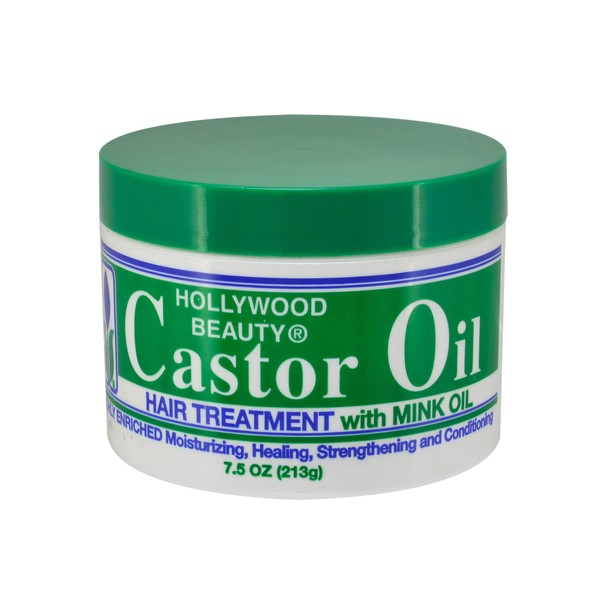 Hollywood Beauty Castor aceite para el cabello, con visón, 7.5 onzas, Paquete con 2