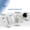CARBO Instruments 2 1-2" Pressure Gauge, All Stainless Steel Wetted