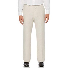 Cubavera Men's Flat Front Linen Blend Dress Pant (Waist Size 30-54 Big & Tall), Khaki, 38W x 30L