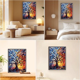 EOBROMD Paint by Numbers Adult Kit Tree of Life, Landscape DIY Kits Crafts for Beginner on Canvas, peinture a numero adulte Paint for Home Decor 40x50cm(Without Frame)