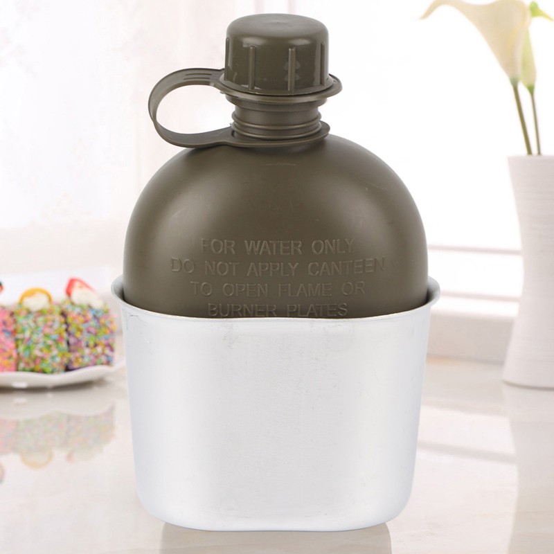 Outdoor Camouflage Bag Army Green Kettle Water Bottle with Aluminum