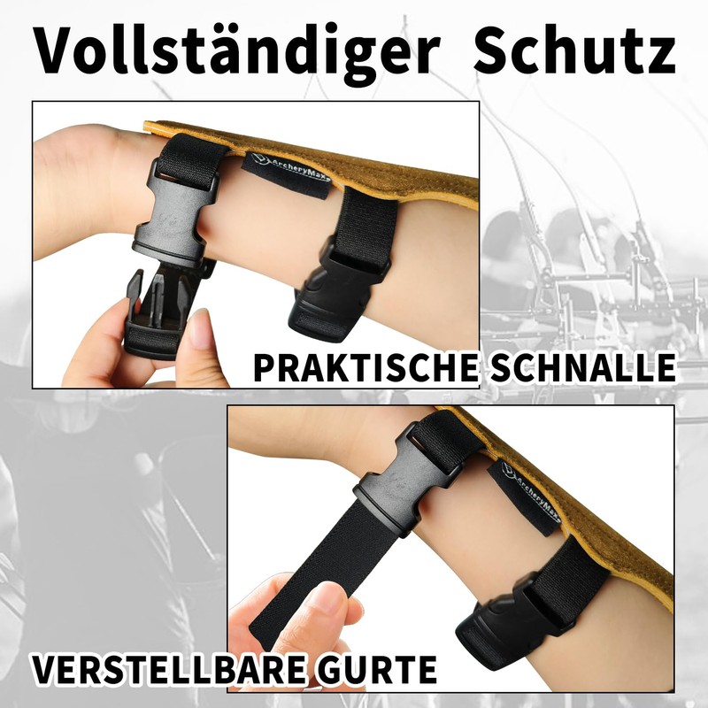 Forearm Protector Archery Leather Arm Guard with Ventilated Design, Protective