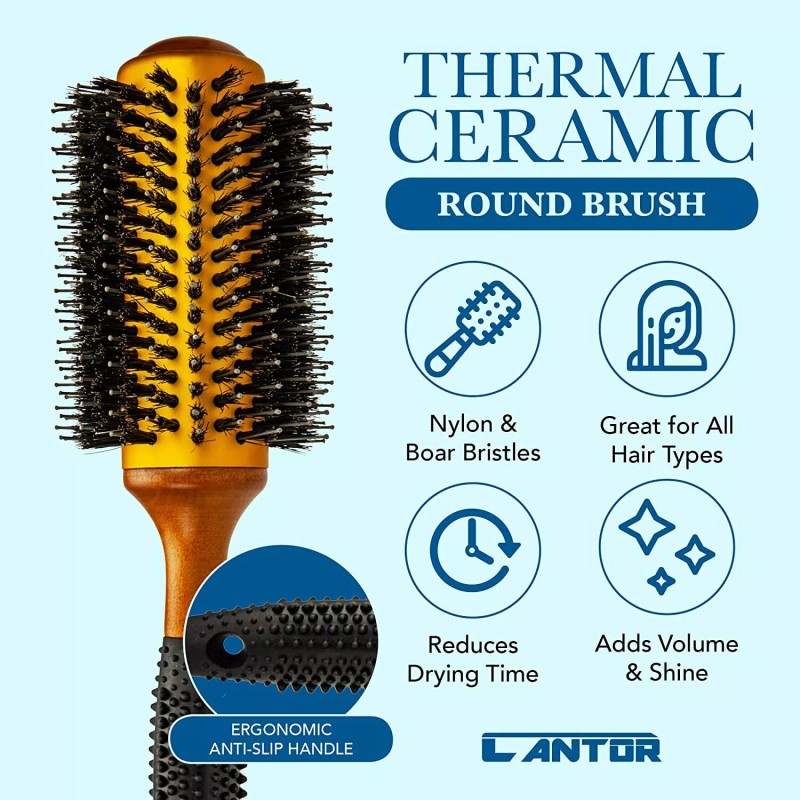 Comare Medium Round Blow Dry Brush - Boar Bristle, Thermal