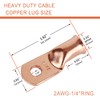 RIOCAN 10pcs 2 AWG-1/4”(M6) Ring Terminals 2 Gauge Battery Lugs