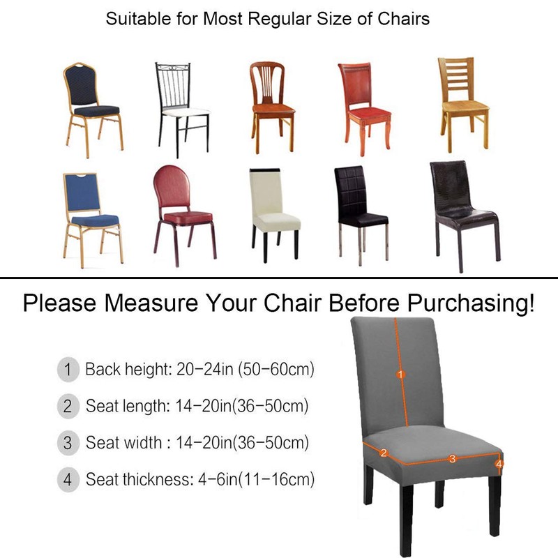 JunYito Chair Covers, Set of 4 or 6, Elastic Universal