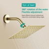 AULEEND Square Rain Shower Head, High Flow Stainless Steel,Work with
