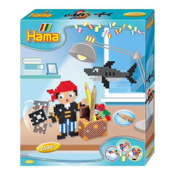 Hama Perlen 3251 Pirate Gift Set with Approx. 2,500 Colourful