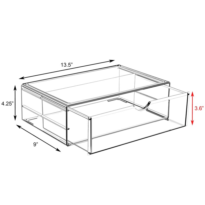 Sorbus Large Stackable Acrylic Drawers - 1 Clear Storage Drawers