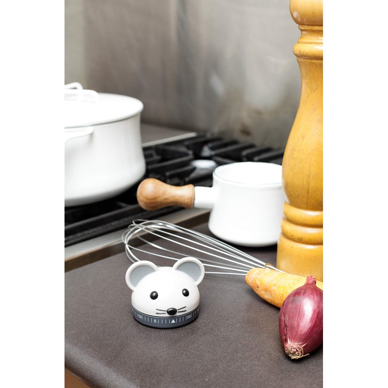 Kikkerland Mouse Kitchen Timer, Steel, Multi-Colour, 24-Piece