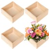 Anktily 4 Pieces Unfinished Wooden Boxes for Crafts, Small Square