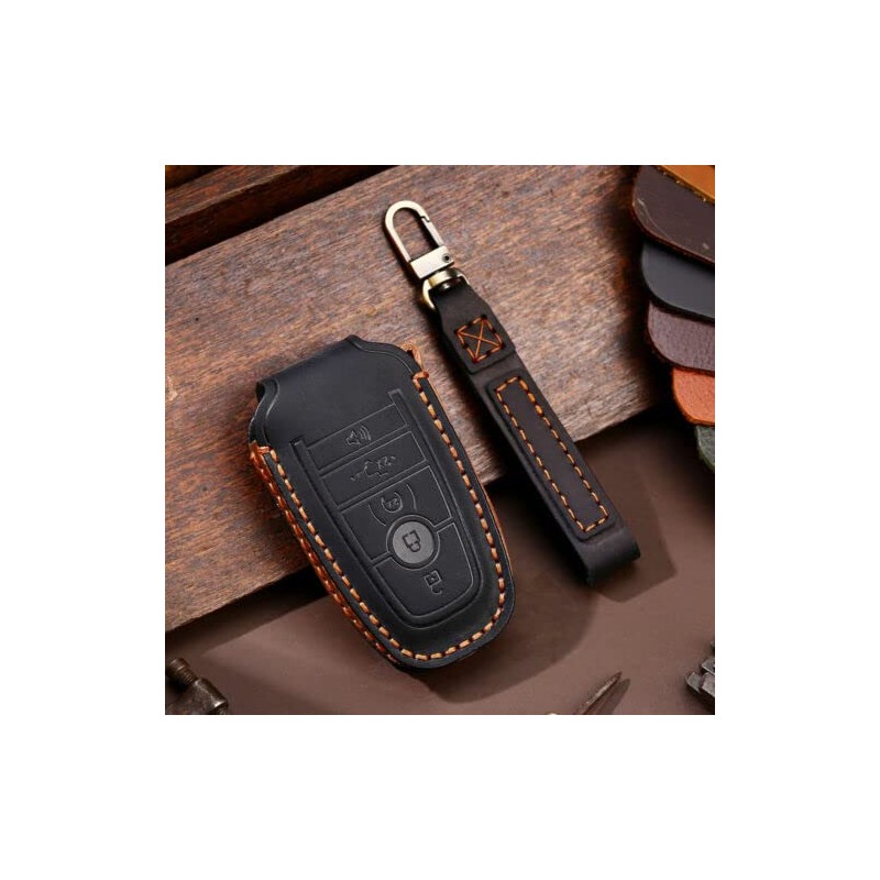 Leather Key Cover Remote Fob Case Holder Fit For 2017-2021