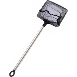 Samcos Mini Tamo Net, Extendable, 9.4 - 24.0 inches (61 cm), Square Net, 4.9 x 3.9 inches (12.5 x 10 cm), Stainless Steel Fish Net, Aquarium Supplies, For Small Tropical Fishes, Goldfish