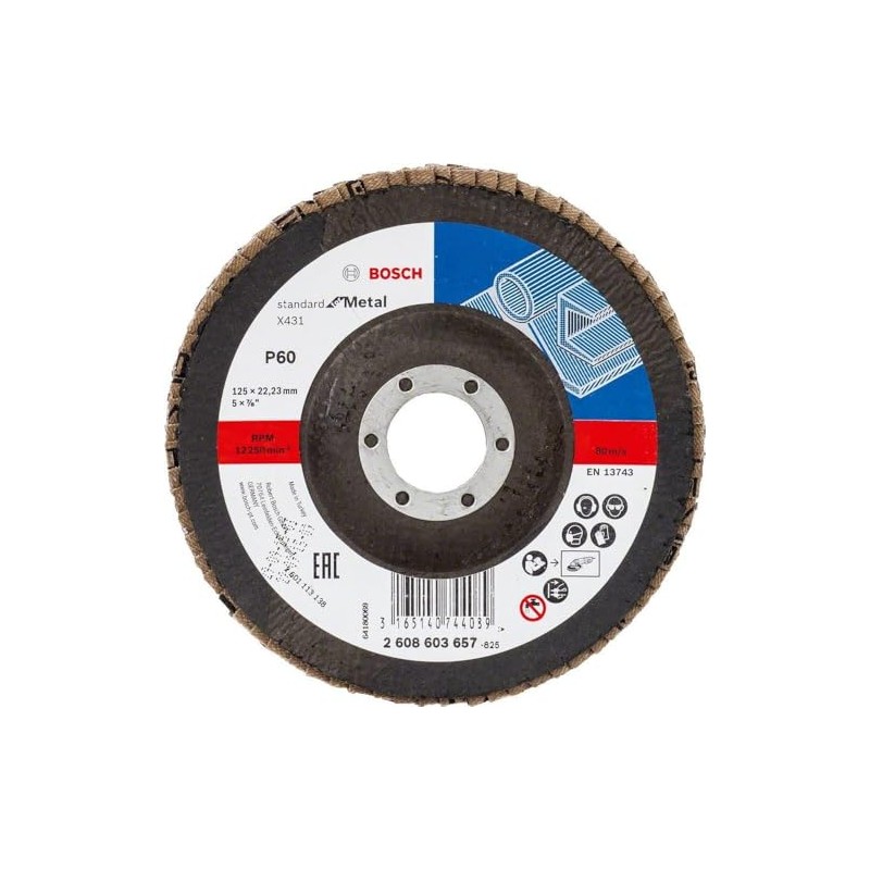 Bosch 2608603657 Angulated K60 Flap Disc for Metal, 0 V,