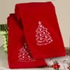Christmas Tree Hand Towels with Red Chalkboard Style - Set