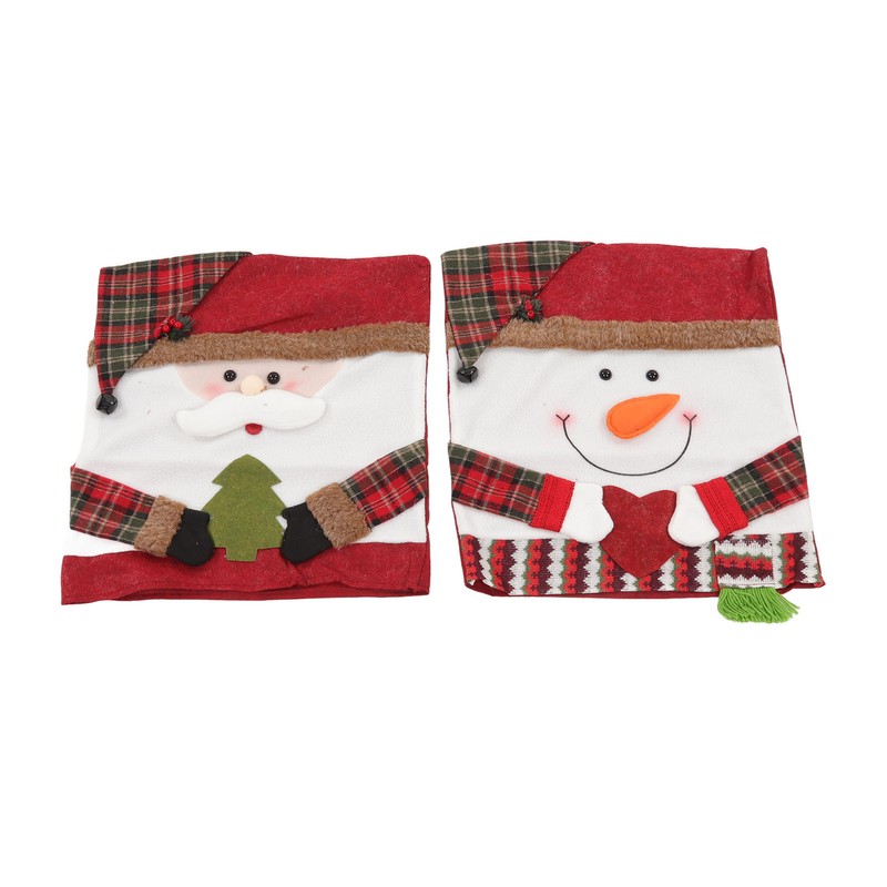 2pcs Christmas Chair Back Cover Decorative Non Woven Fabrics Old