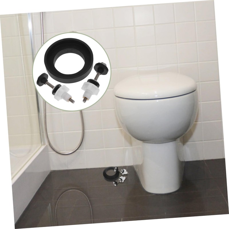 LALAFINA Toilet Tank Replacement Kit Cistern Screws Sealing Ring Toilet