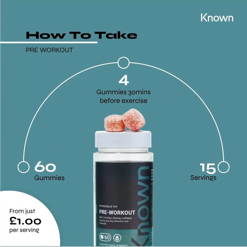 Pre-Workout Gummies 80mg Caffeine & 100mg Taurine per Serve by