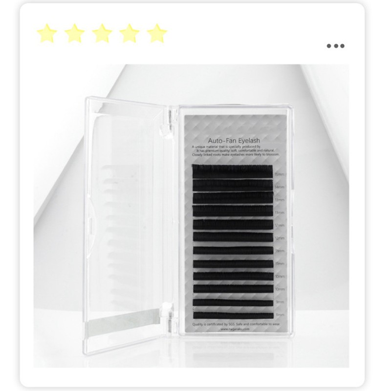 Auto Fan False Eyelashes Women Professional Salon Black Volume False