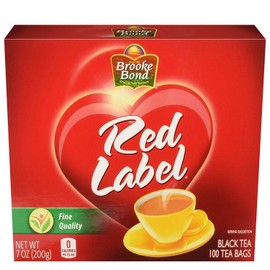 Brooke Bond Red Label Black Tea, 100 Tea Bags, Fine Quality, 7 oz(200g) - Unilever