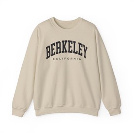 CUSTOMI Berkeley California Adult Unisex Crewneck Sweatshirt, Sand, S