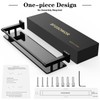 SFGSOWOR Glass Shelf for Bathroom Rectangular Stainless Steel Tempered Glass