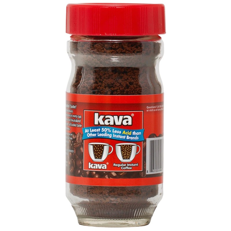 Kava Acid Reduced Instant Coffee in Glass Jar, 4 Ounce